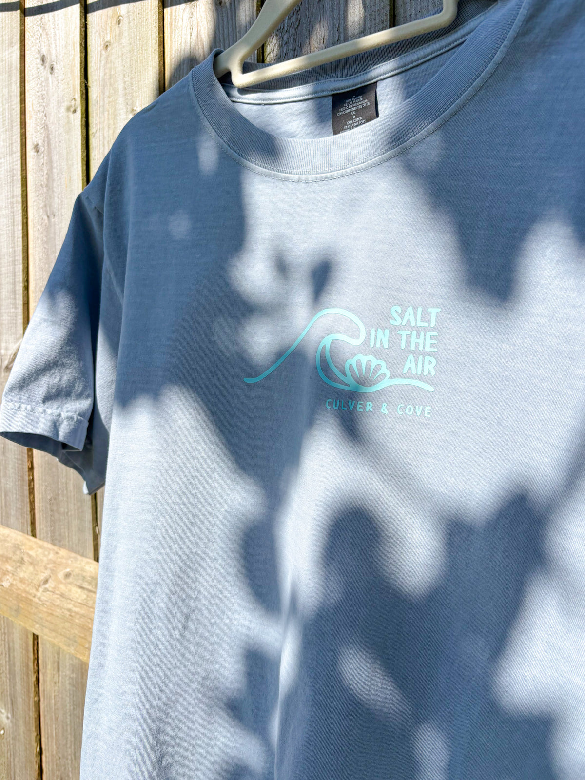 Salt in the Air Unisex Washed Tee - Denim Blue