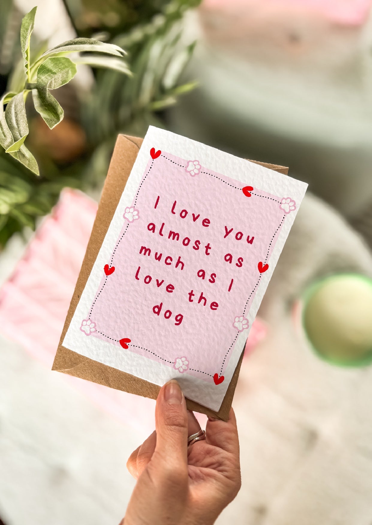I Love the Dog Valentines Card