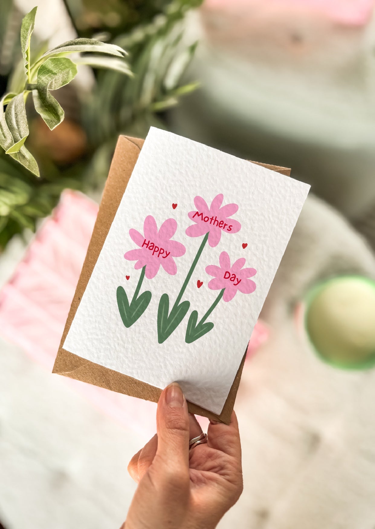 Mothers Day Pink Flower Card