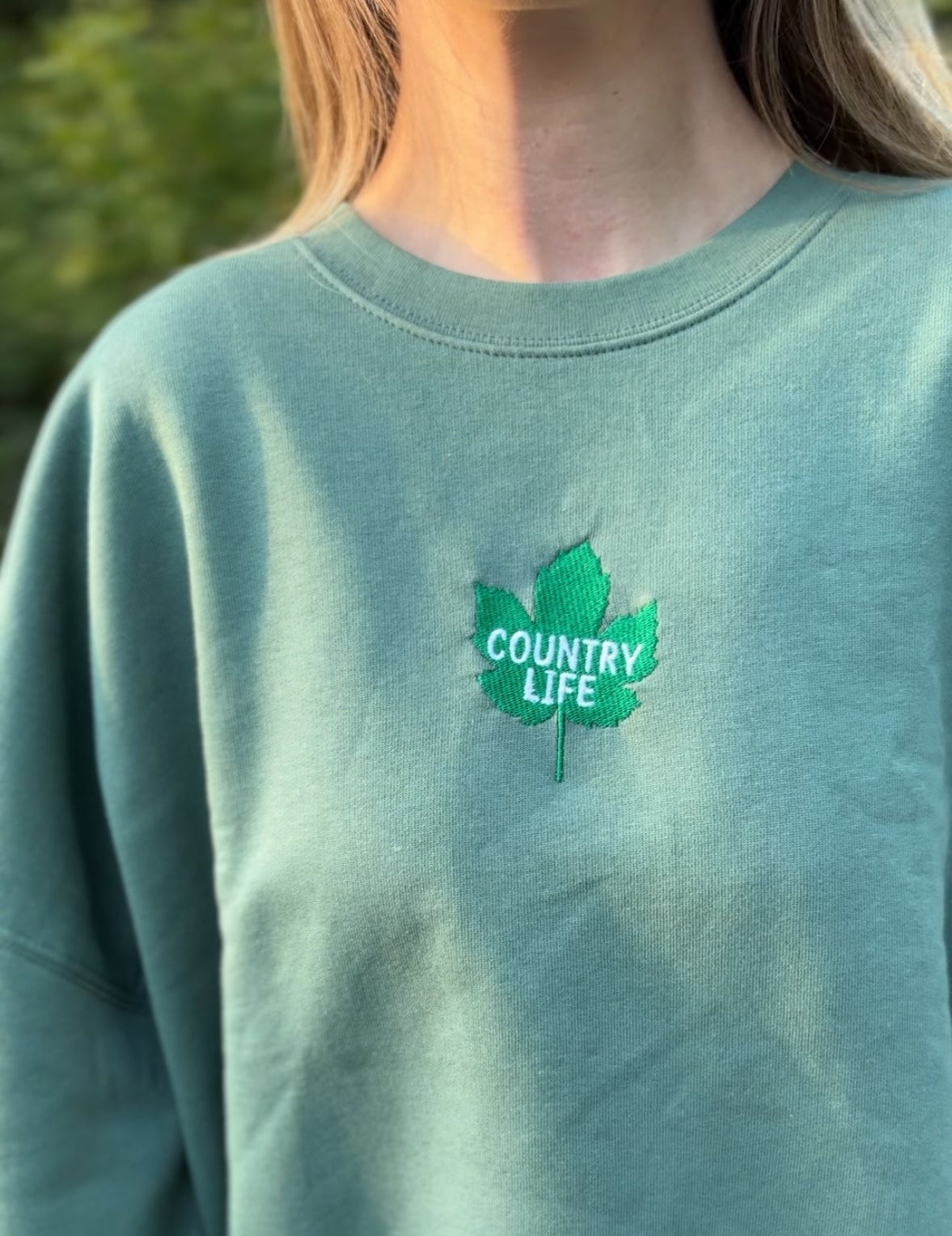 Country Life Embroidered Jumper - Forest Green