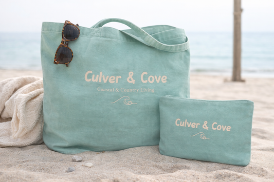 Matching Tote & Accessory Bag Set - Mint Green