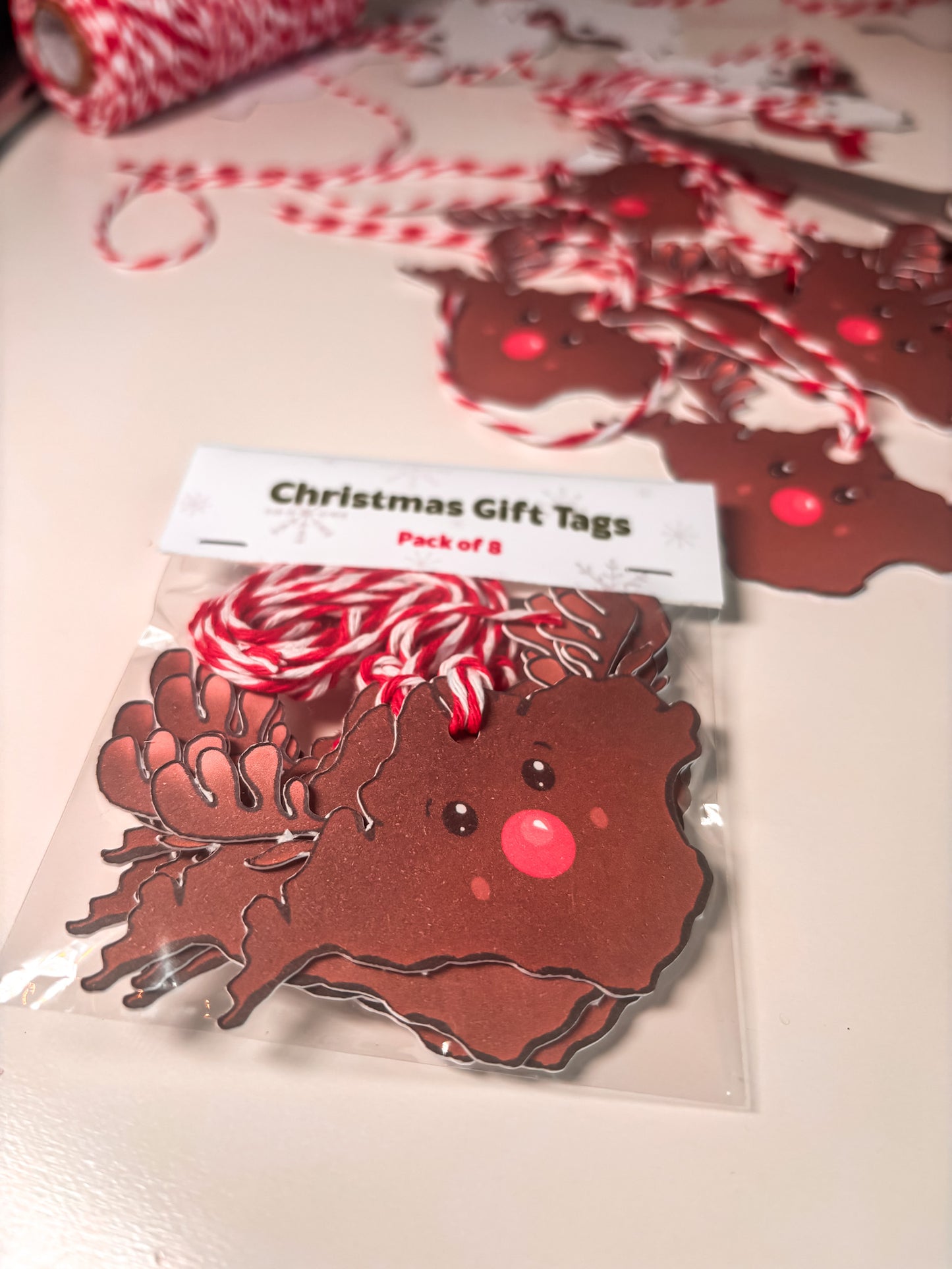 Isle of Wight Reindeer Christmas Gift Tags