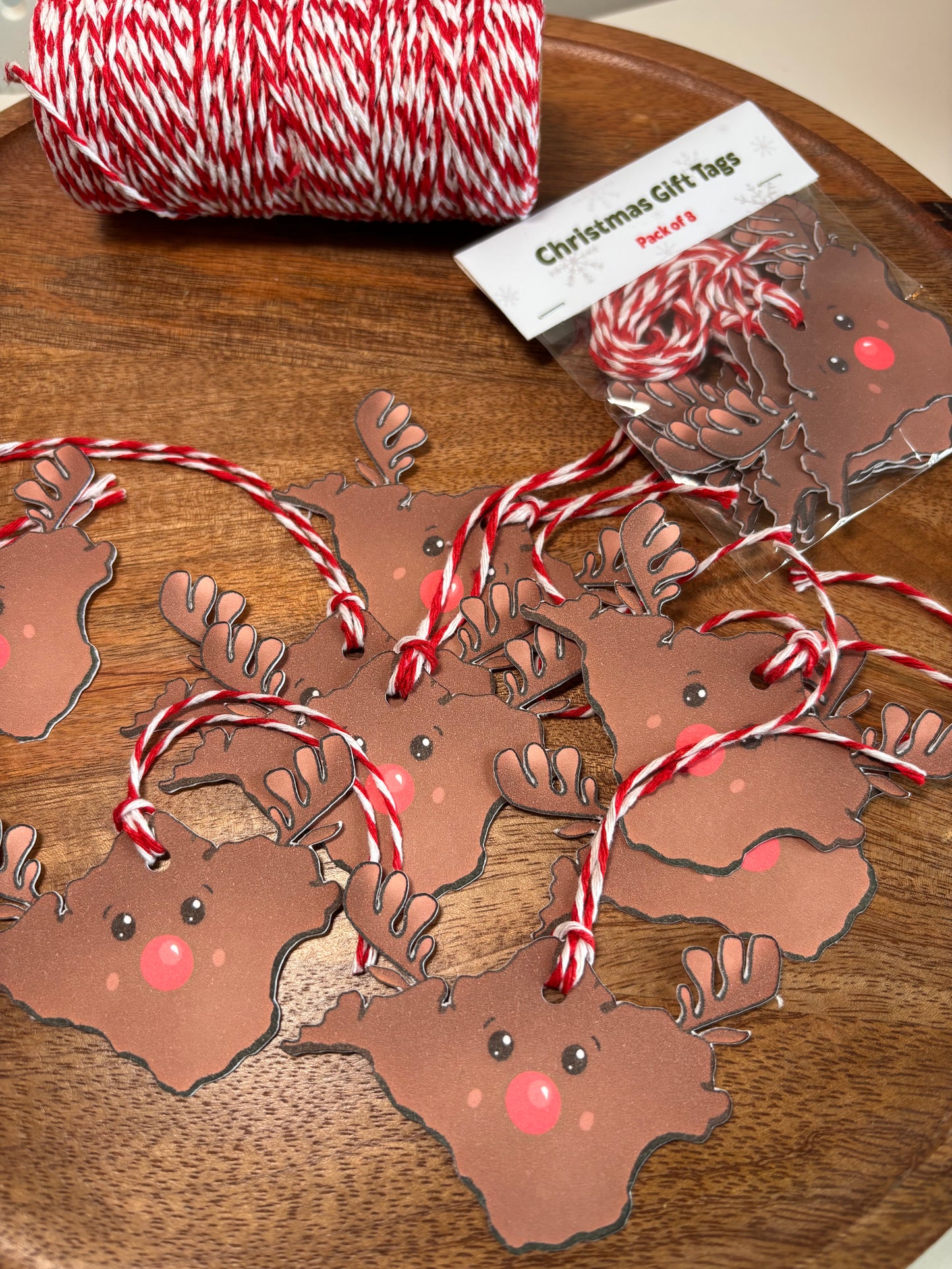 Isle of Wight Reindeer Christmas Gift Tags