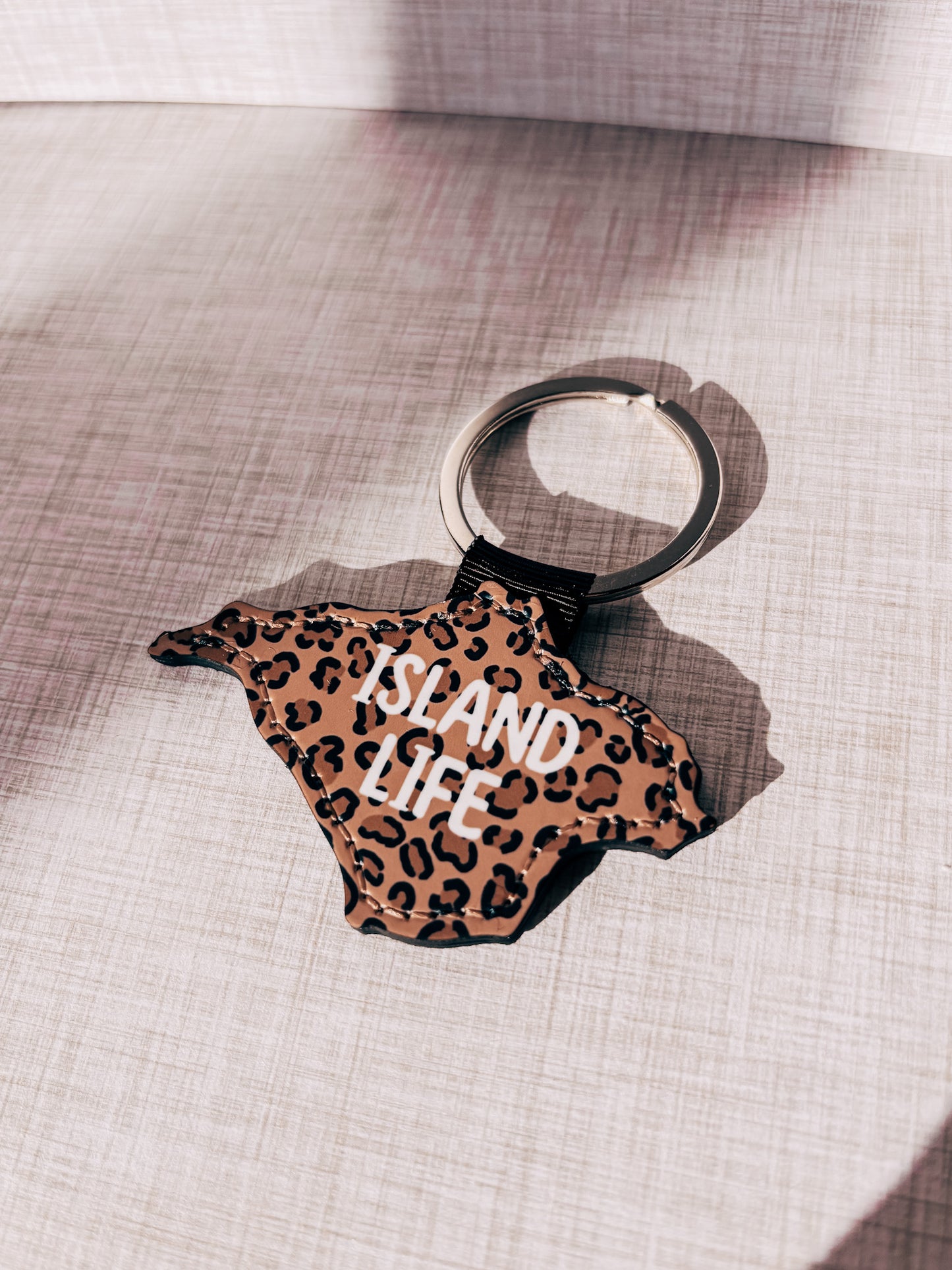 Leopard Print Island Life Keyring