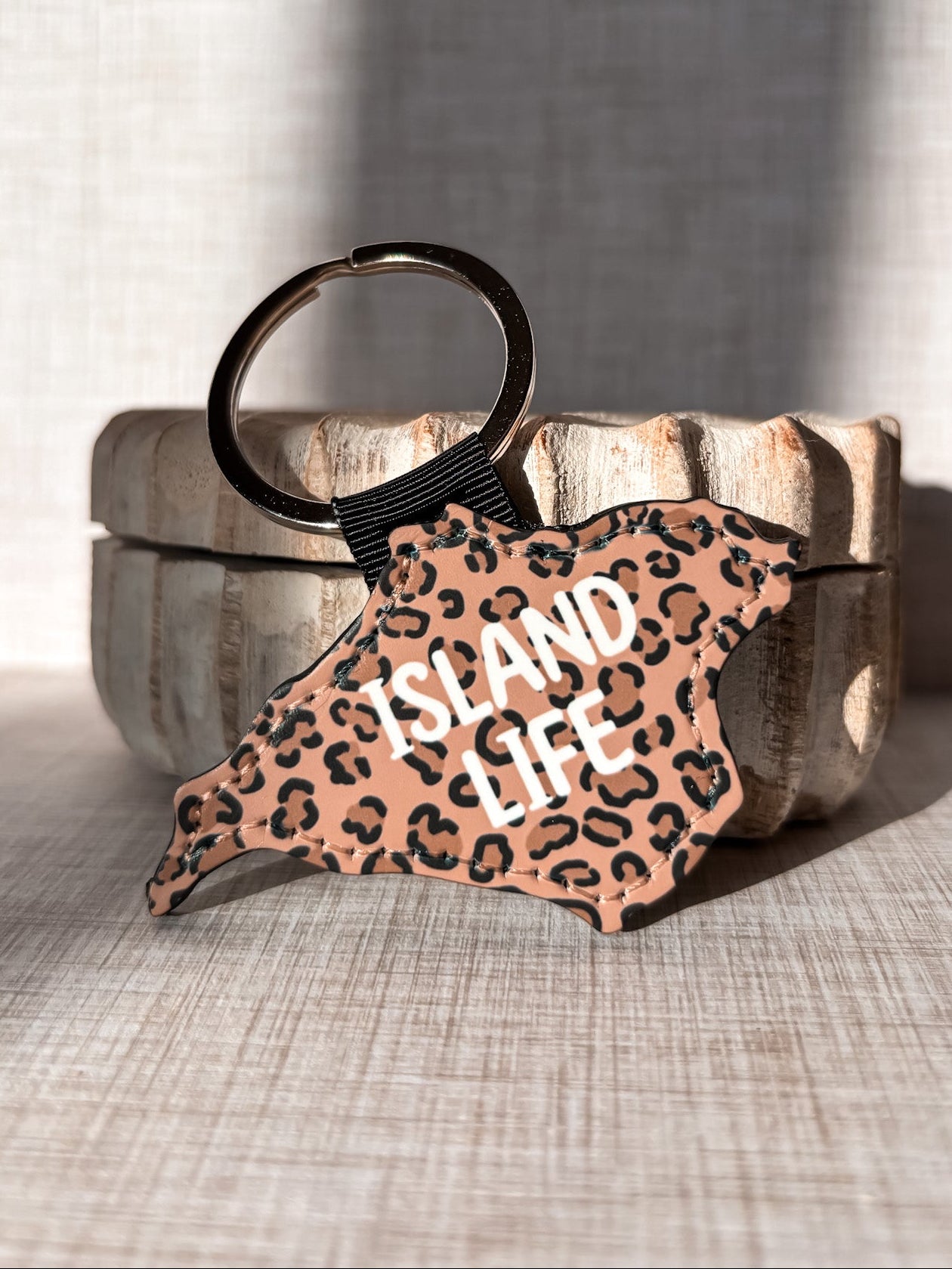 Leopard Print Island Life Keyring