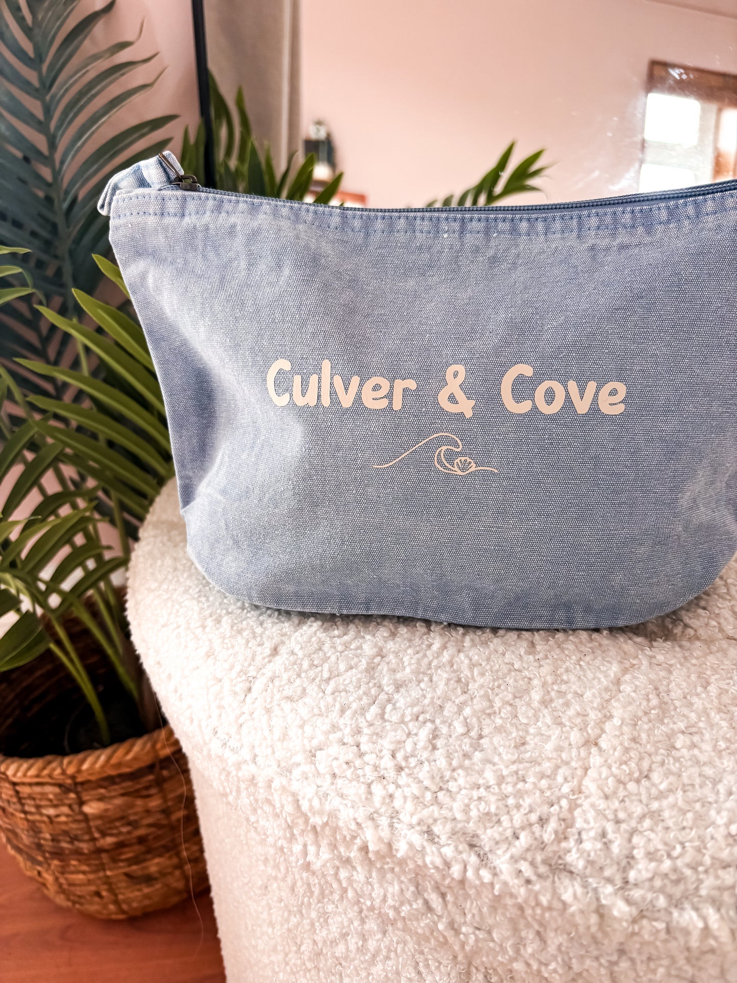 Matching Tote & Accessory Bag Set - Washed Blue