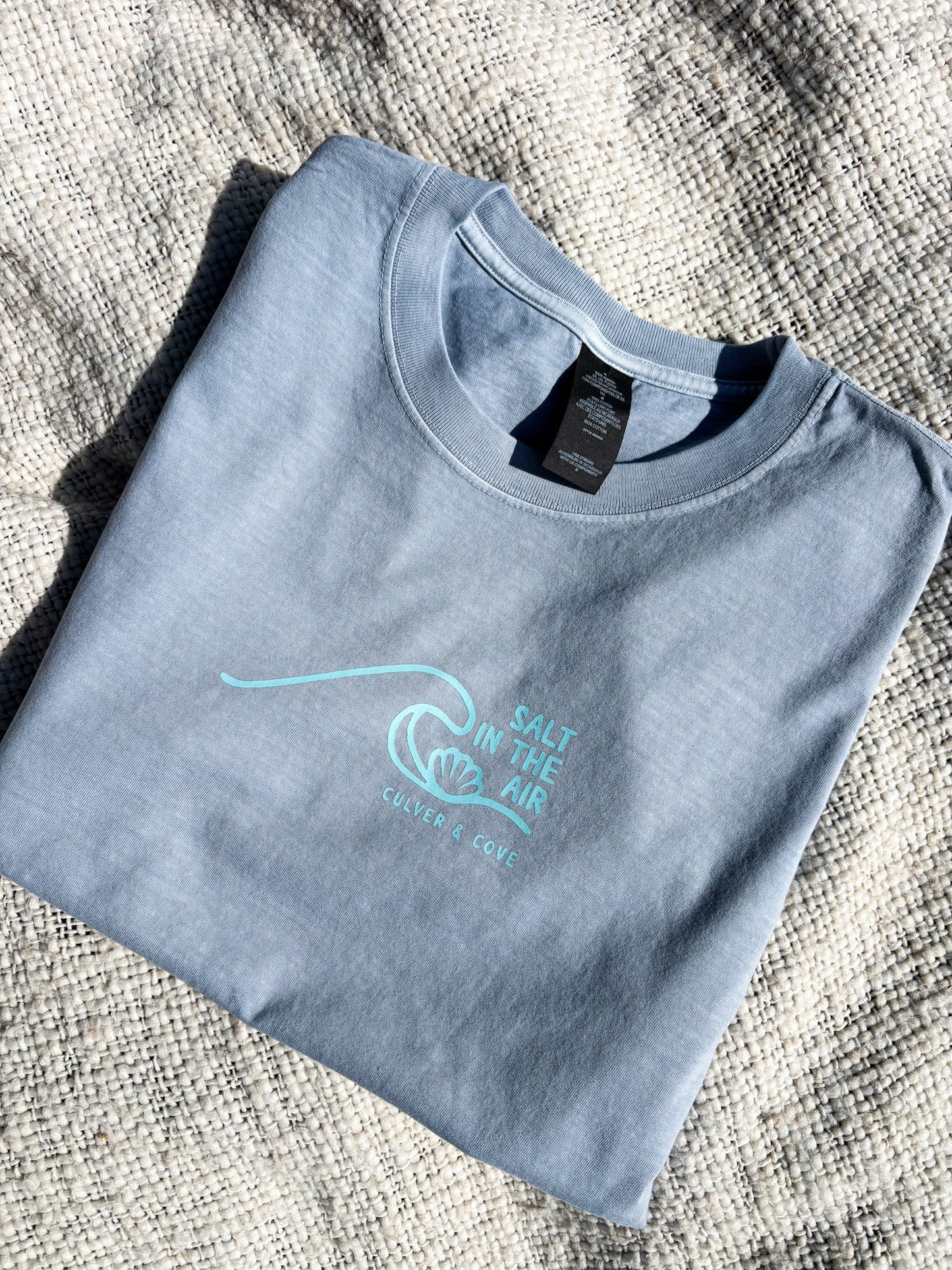 Salt in the Air Unisex Washed Tee - Denim Blue