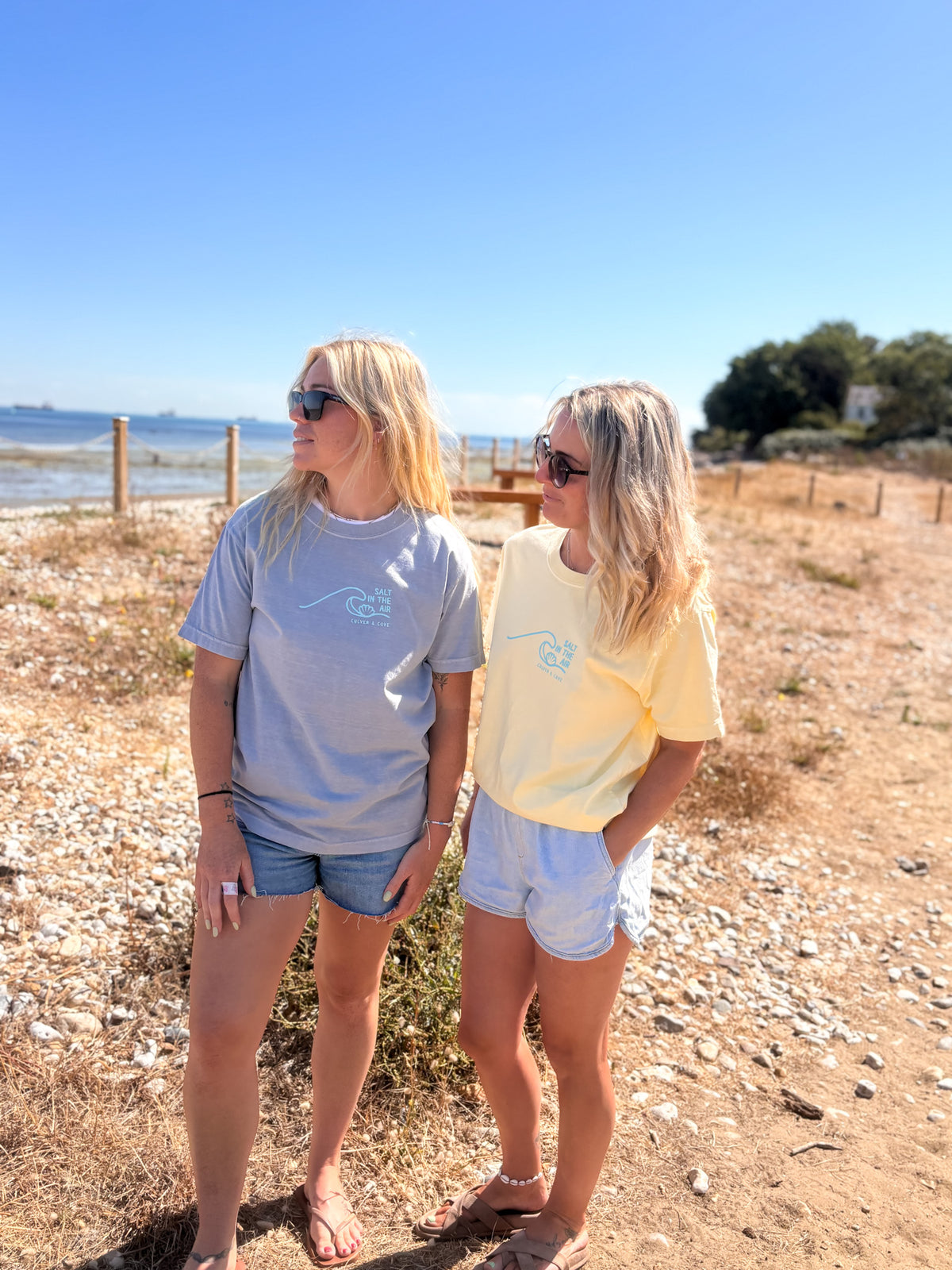 Salt in the Air Unisex Washed Tee - Denim Blue