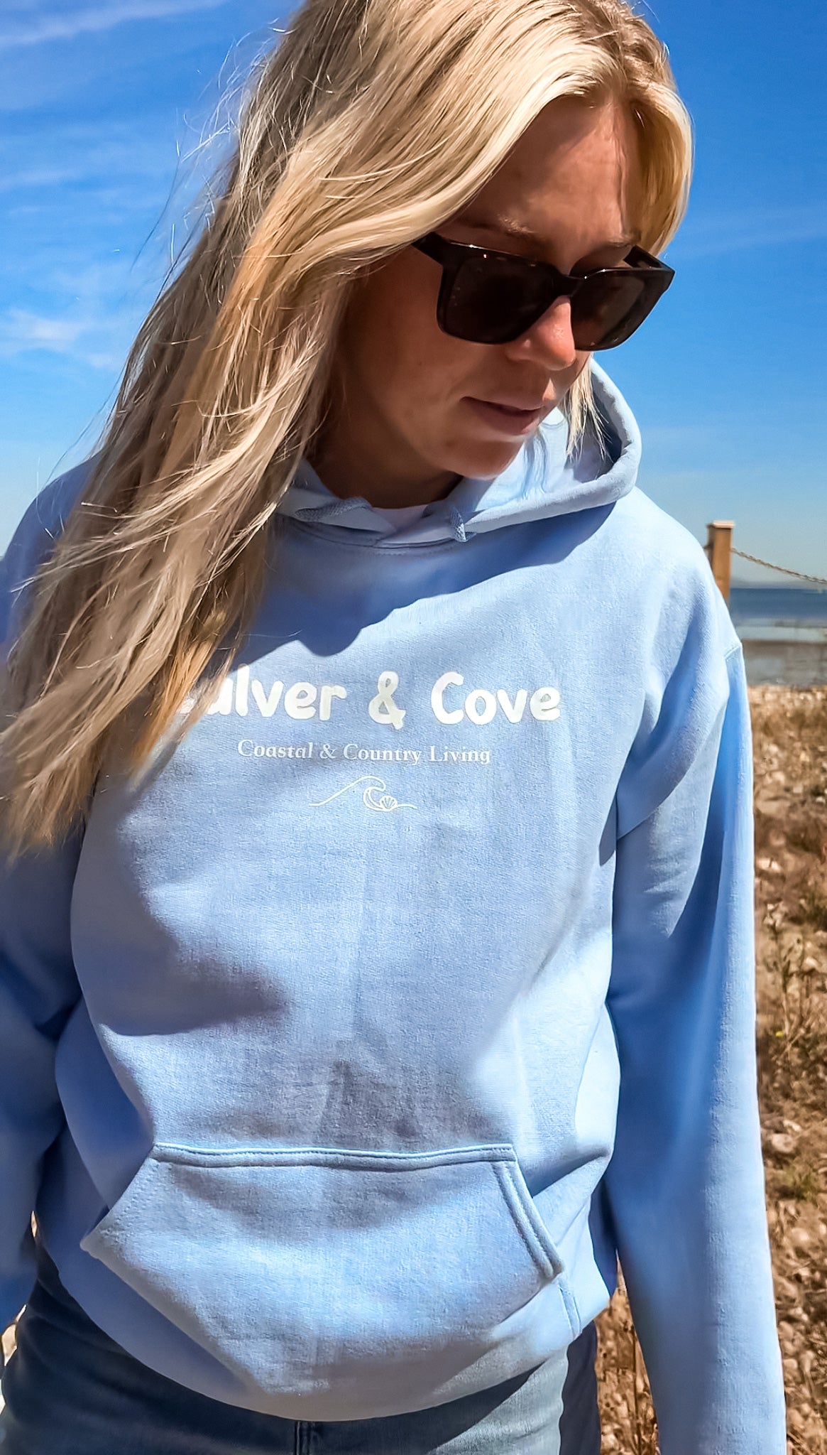 The Coastal & Country Hoodie - Light Blue