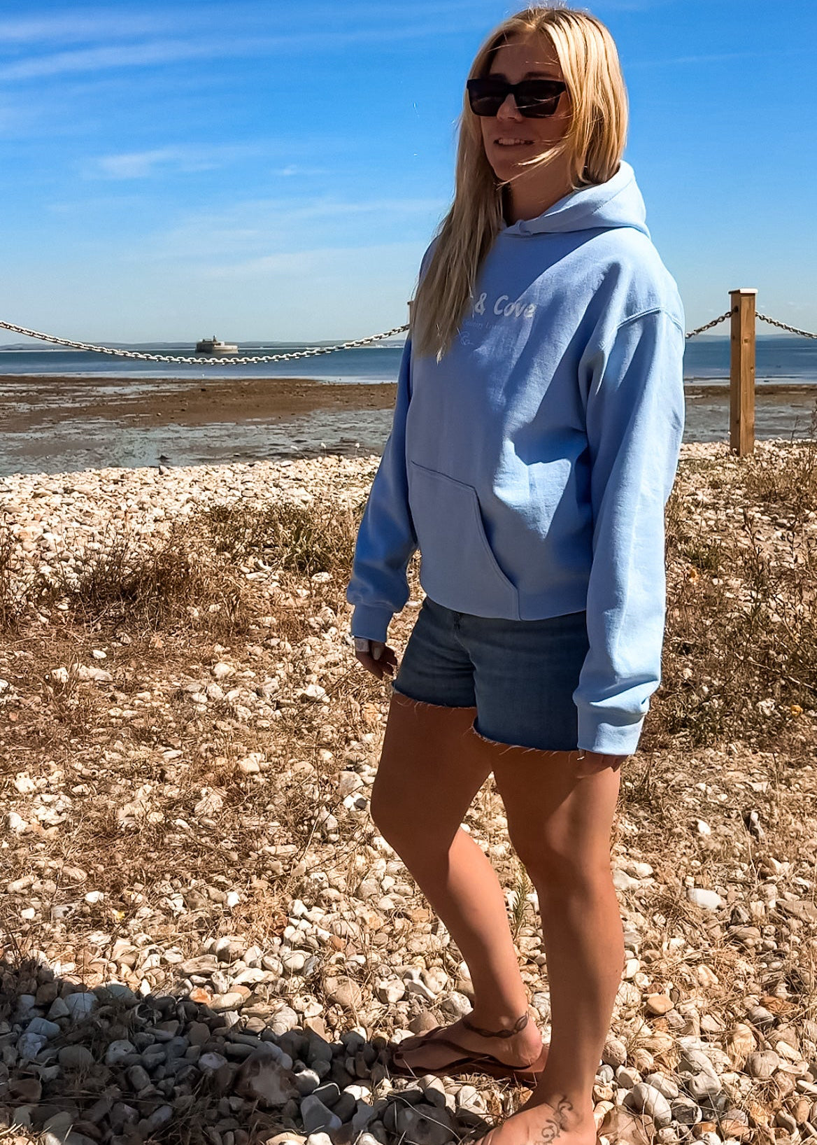 The Coastal & Country Hoodie - Light Blue