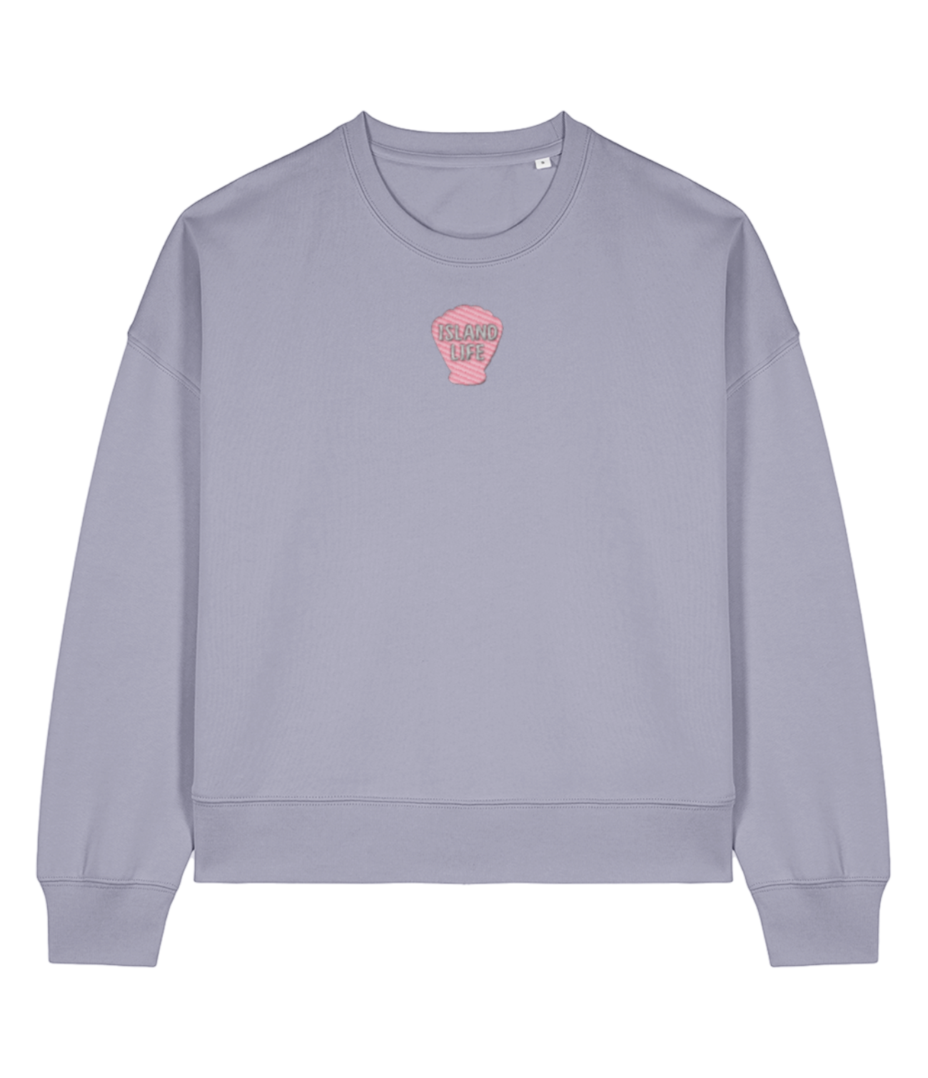 Island Life Embroidered Jumper - Soft Lilac
