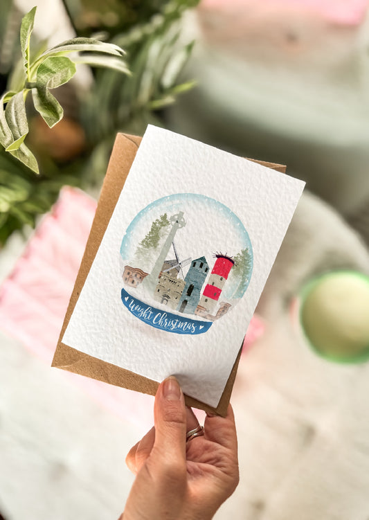 Island Snow Globe Christmas Card