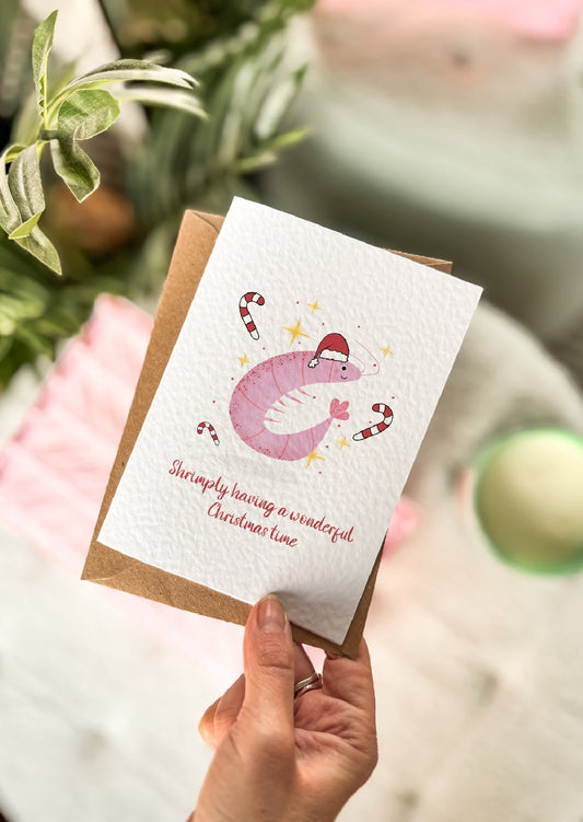 Shrimp Christmas Card