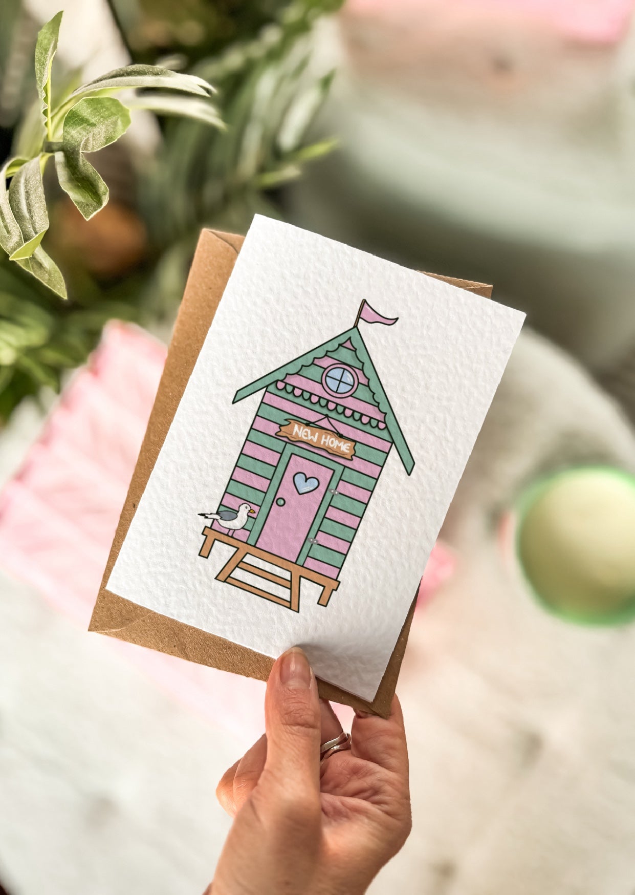 New Home Beach Hut Card